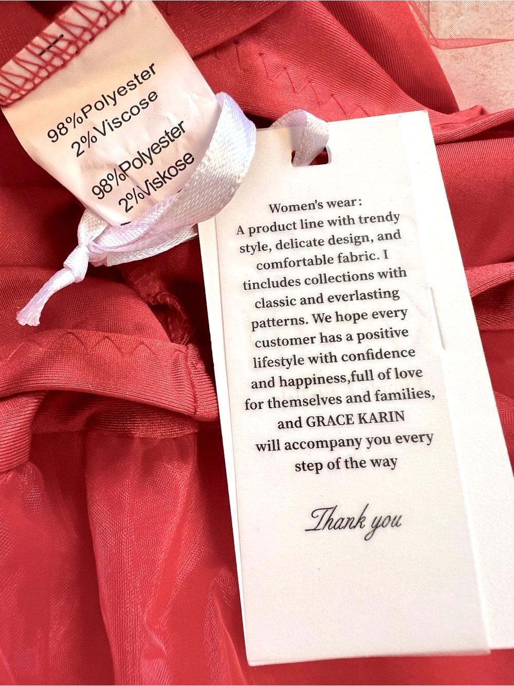 NWT GRACE KARIN 50’ RED womens PETTICOAT CRINOLINE Dancing swing SKIRT womens XL - Picture 9 of 9